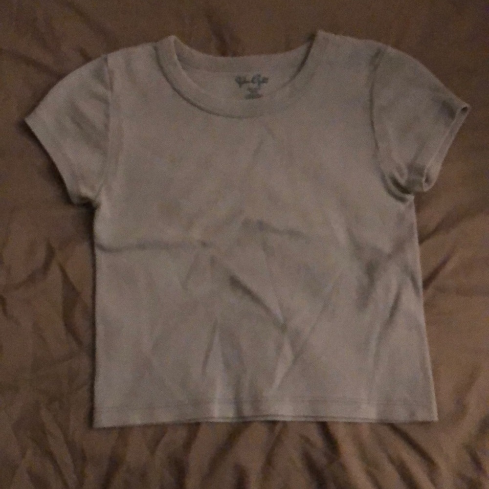This is a brandy Melville blue crop top.